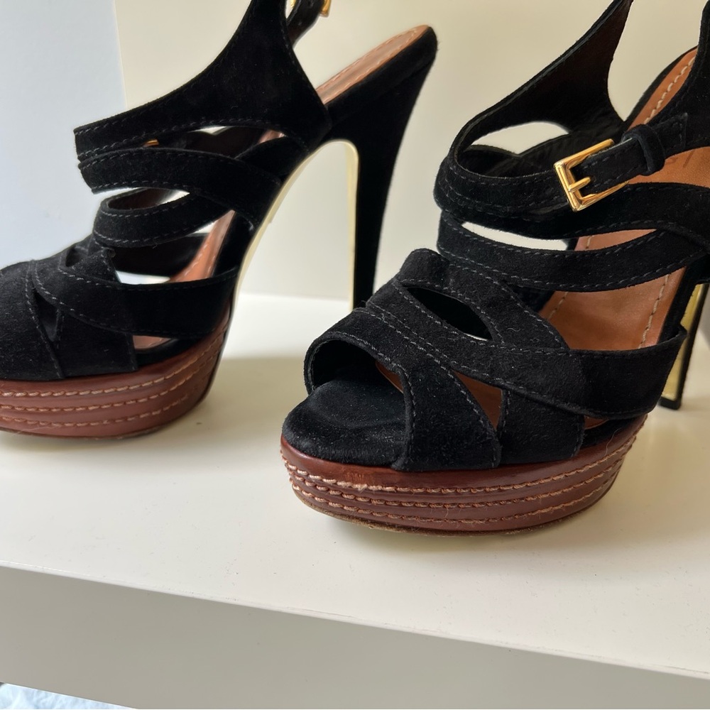 Sebastian Milano Black and Brown High Heels